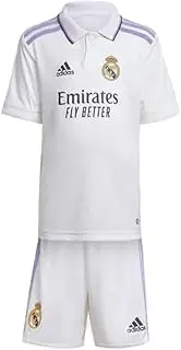 [adidas] Kids Unisex Soccer Real Madrid 22/23 Home Mini Kit (as1, Numeric, Numeric_2, Regular, 2T) White