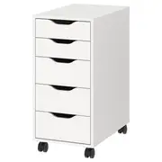 ALEX drawer unit on castors, white/black, 36x76 cm