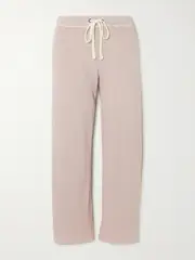 [James Perse] James Perse - Cropped Cotton-terry Track Pants - Pink - 1 1 Pink