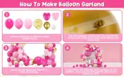 147Pcs Rose Red Balloon Garland Arch Kit Reusable Macaron Pink Metallic-·