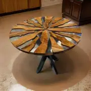 Clear Epoxy Round Coffee Table / Resin Center Hallway Resin Furniture Table Deco