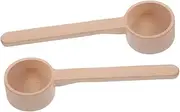 HEALEEP Versatile Wooden Spoons 2-Piece Set Teaspoon Salt Scoop Tiny Serving Spoon for Soup Tea Compact