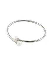 Splendid Pearls Silver 8-9mm Pearl Double Flex Bangle Bracelet