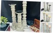 Designs Pillar Candle Holder for Pillar Candles, Small Wooden Candlestick