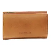 Pierre Cardin Leather Ladies Tri-Fold Wallet Womens Wallet - Cognac
