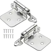 12 Pack 1/2'' Overlay Cabinet Hinges, Self Closing Overlay Kitchen Cabinet Hinges with Stainless Steel Screws, Satin Nickel