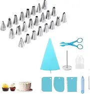 Armastuse 35 PCS Piping Bag Tips Set, Piping Nozzles Cake Decorating Tool with Scraper Clean Brush Stainless Tips, for Decorating Cakes & Cupcakes