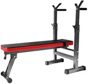 Salesbay Multi-Station Foldable Bench Press Incline Home Gym Fitness Olympic Weights Station Rack