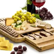 Bamboo & Knife Set Cheese Board Set Cutting Serving Charcuterie Wedding Party