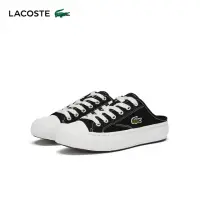 在飛比找momo購物網優惠-【LACOSTE】女鞋-帆布LOGO穆勒鞋(黑色)