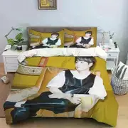 v314 Bed Sheets Korean Fashion Male Singer Group Comforter Bedding Set,Duvet Cover Bed Set Quilt Cover Pillowcase,King Queen Size Bedding Set 3-Piece