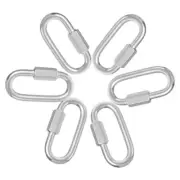6 Pcs Stainless Steel Carabiner Camping Clips Mini Convenient Climbing