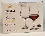 Crystal Bohemia Collection Apus Glasses Red Wine Glass 6 X 15oz / 450ml
