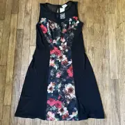 NWT Papillon Blanc Dress Dolce Size M Black Floral