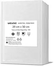 [2024 New] 20x30cm 100 Count Precut Bags, Vacuum Sealer Bags for Food, Great for Food Storage, Sous Vide and Meal Prep, Wevac Lite
