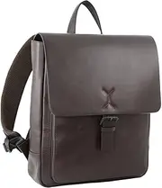 Pierre Cardin Premium Leather Backpack Travel Bag Satchel - Brown