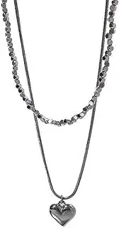 [Buyongwant] Irregular Necklace for Women Y2k Necklace Heart shaped Pendant Baroque Pearl Splice Necklace Fashion Collar Chain Women's Gift 16.5 inches