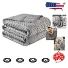 Modern 15lbs Weighted Throw Blanket - Grey Minky for Adult Comfort & Relaxation