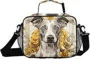 Insulated Lunch Box Cute Dog Flower for Women Men - Ideal for Work, Picnics - Includes Adjustable Shoulder Strap