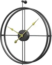 Outdoor Garden Wall Clock, Large Giant Wrought Iron Round Garden Clock Open Face Retro Outdoor Clock Indoor Outdoor Decoration Mute