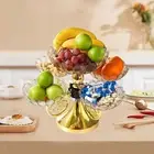 Snack Serving Tray Rotating Dried Fruit Plate with 5 Compartment Divided Serving