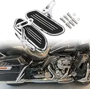 Motorcycle Passenger Floorboard Streamliner Footboard with Mount Bracket Kit Fit for Harley Touring Road Glide Street Glide Road King Electra Glide 1993-2025 (Chrome)