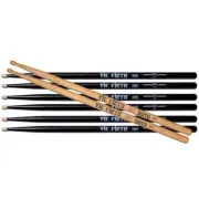 Vic Firth American Classic 5A Drum Stick Black 3pk + FREE Pair of 5A Terra