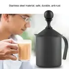 (400ml) Manual Milk Frother Stainless Steel Double Mesh Handheld Milk