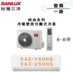 SANLUX三洋 R32 變頻 一級 冷暖 壁掛 時尚系列 冷氣 SAE/C-V50HG 含基本安裝 智盛翔冷氣家電