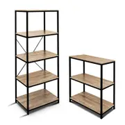 3/5 Tier Display Bookshelf Open Shelving Book Rack Bookcase Storage Oak