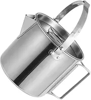 Kisangel Stainless Steel Kettle Outdoor Stove Boil Foldable Kettle Handle Electric Watt Teapot Tea Kettle Bowl Camping Gas Canister Low Power Kettle Water Kettles Toaster Car Silver