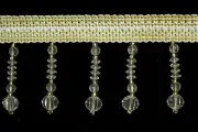 Beaded FRINGE Trim for DRAPERY and UPHOLSTERY in (Off White/ Beige) Per Yard