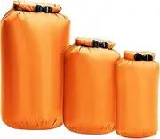 [Generic] 3pcs Dry Bag Roll Top Dry Sack for Kayaking Boating Fishing Swimming Army Green