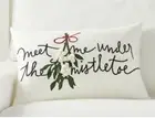 Pottery Barn Meet Me Under the Mistletoe Lumbar Pillow Cover 16x26 NWT Christmas