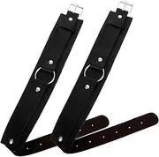 [COMPUKAS] Punk Style Adjustable Leather Arm Cuff for Men Durable Sleeve Holder Garter Leather Shirt Accessory Comfortable Fit for Daily Wear