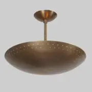 Mid Century Ceiling Brass Flush Mount Fixture Pendant 6 Light Raw Brass Sputnik