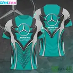 MERCEDES AMG PETRONAS FORMULA ONE TEAM CURVE 3D 連帽衫飛行員夾克 T 恤