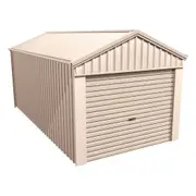 Stratco Domestic Gable Roof Shed Single Garage 3.16 x 6.21 x 2.4m Gable End Roller Door Primrose
