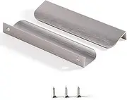 Satanga Edge Finger Pulls for Cabinet Kitchen Drawer knobs Low Profile Door Dresser Bathroom Closet Cupboard Furniture Handles Aluminum 5 Pack Modern Brushed Nickel 6 inch Easy Installation