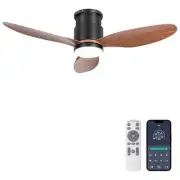 42” Low Profile Ceiling Fan with Lights, Remote & APP Control Flush Mount Ind...