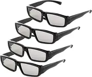4 Pack Unisex Passive Polarized 3D Glasses for LG, Sony, Panasonic, Toshiba, Vizio and All Passive 3D TVs RealD 3D Cinema Glasses for Watching Movies Family Pack New Circular Polarized Lenses