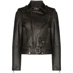 [Golden Goose] Golden Goose Distressed-effect Leather Biker Jacket 40 IT BLACK