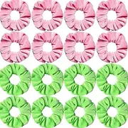 TUCEWP 16Pcs Pink and Green Scrunchies for Women Girls Velvet Scrunchies for Thick Curly Hair Soft Hair Bands Cute Ponytail Holders No Damage Elastic Hair Ties Witch Themed Party Favors Accessories