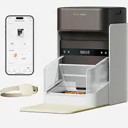 RFID Automatic Cat Feeder, 5G Wi-Fi Automatic Pet Feeder, 3L One Auto Cat Feeder App Control with Collar Tag Sensor, Tag Activated Automatic Cat Food Dispenser 1-10 Program Meals Control