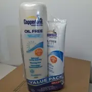 Coppertone Oil Free Sunscreen Lotion 8 Fl Oz & Bonus Face Lotion 3 Oz Value Pack