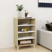NNEVL Sideboard White and Sonoma Oak 57x35x90 cm Chipboard