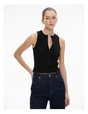 [Witchery] Button Through Tank in Black