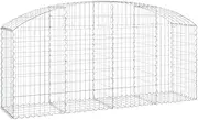 vidaXL Arched Gabion Basket, Gabion Wall Garden Edging, Rock Cage Retaining Wall, Gabion Planter for Outdoor Backyard, Galvanised Iron
