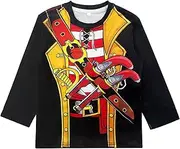 [Wosixima] Unisex kid child Pirate T-Shirts Caribbean Pirate Revolutionary War Medieval Army Halloween Costume Tee Tops