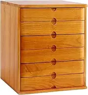 Wooden Desktop Storage Box, 6-Layer Solid Wood Desktop Storage Box File Cabinet, Data Cabinet Can Store A4 Paper, Magazines, Documents (Size : 40×28×43cm)